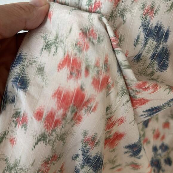 Rebecca Taylor Emma Off White Coral and Blue Floral Midi Dress Sundress 2 - Picture 5 of 12